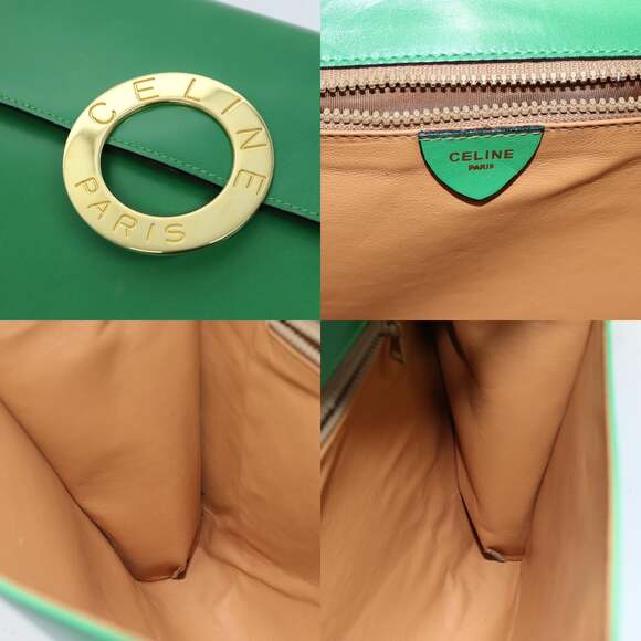 CELINE Shoulder Bag Leather Green